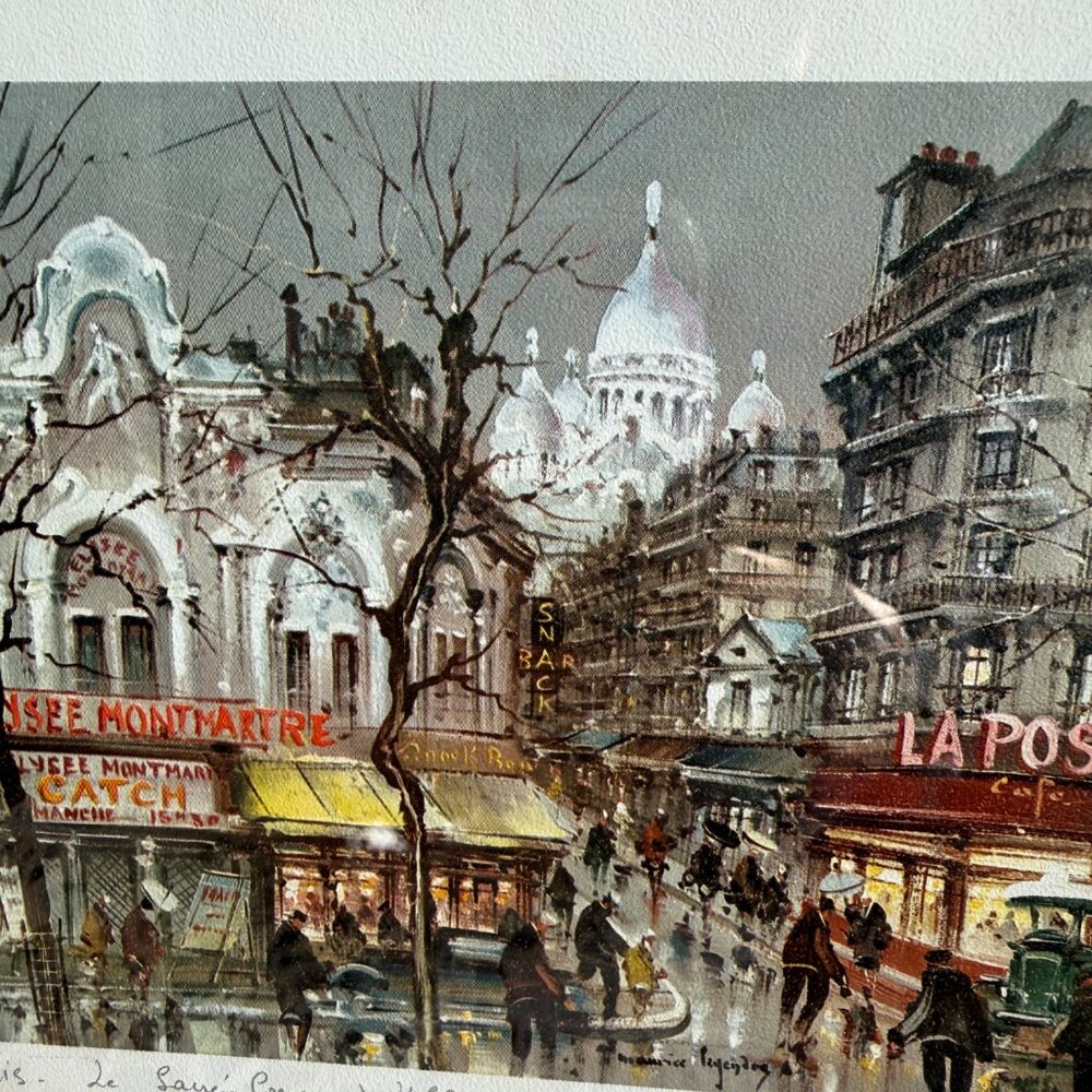 1971 French Signed Print of "Du Tertre in Montmarte" by Maurice Legendre - Picture 7 of 11